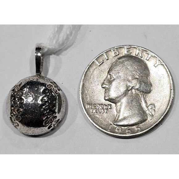 VTG 925 STERLING SILVER 3D BASEBALL CHARM /PENDANT - Picture 3 of 4